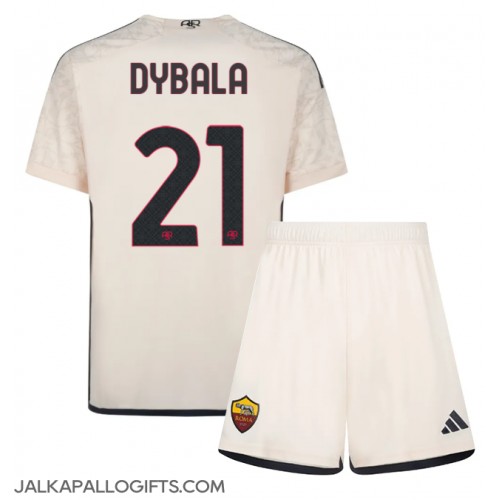 AS Roma Paulo Dybala #21 Vieras Peliasu Lasten 2023-24 Lyhythihainen (+ Lyhyet housut)